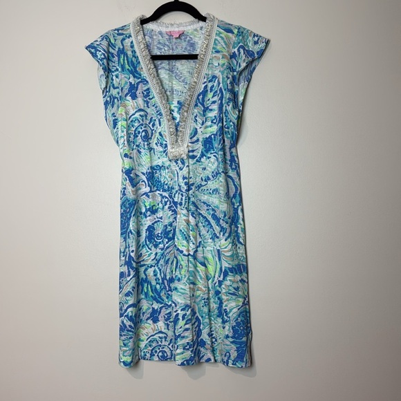 Lilly Pulitzer Zandra shift dress in the Bennet Blue Salty Seas print Size XS - Picture 5 of 12